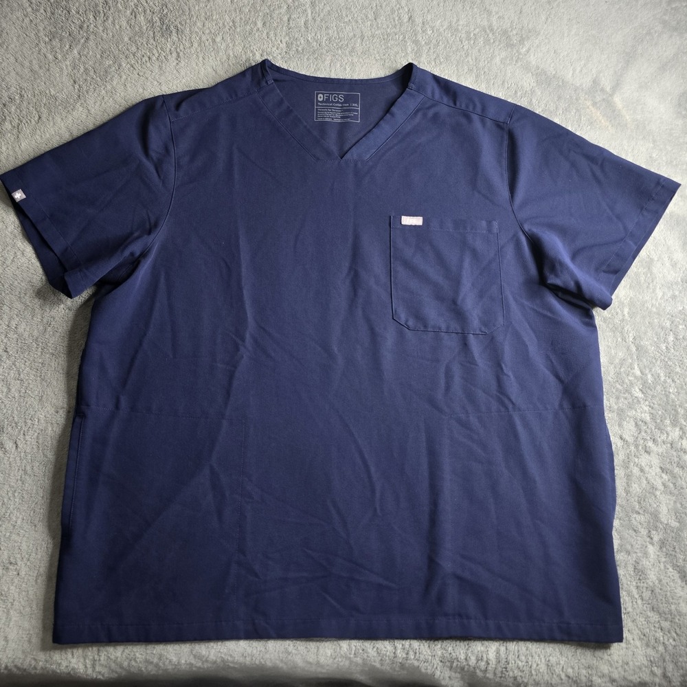 FIGS Chisec Three-Pocket Scrub Top Mens 3XL Navy Blue Technical Collection